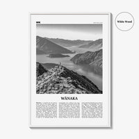 Wanaka Print Black and White, Wanaka Wall Art, Wanaka Poster, Wanaka Photo, Wanaka Wall Décor,
