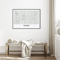 Warren Map Landscape Poster