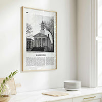 Warrenton Print Black and White, Warrenton Wall Art, Warrenton Poster, Warrenton Photo, Warrenton Wall Décor, Warrenton Map, Virginia, USA