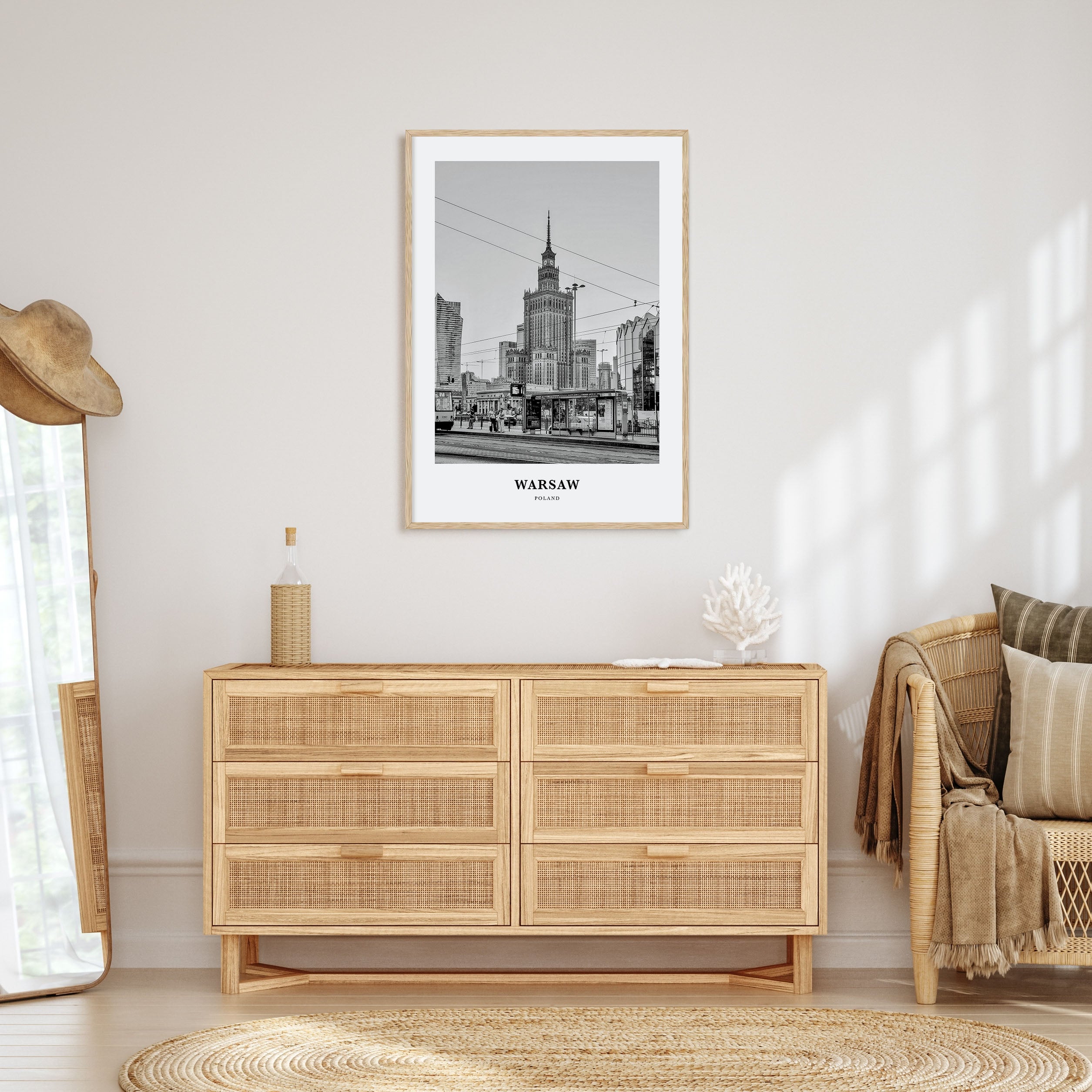 Warsaw Portrait B&W Poster