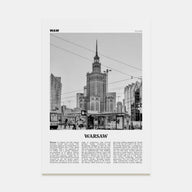 Warsaw Travel B&W Poster