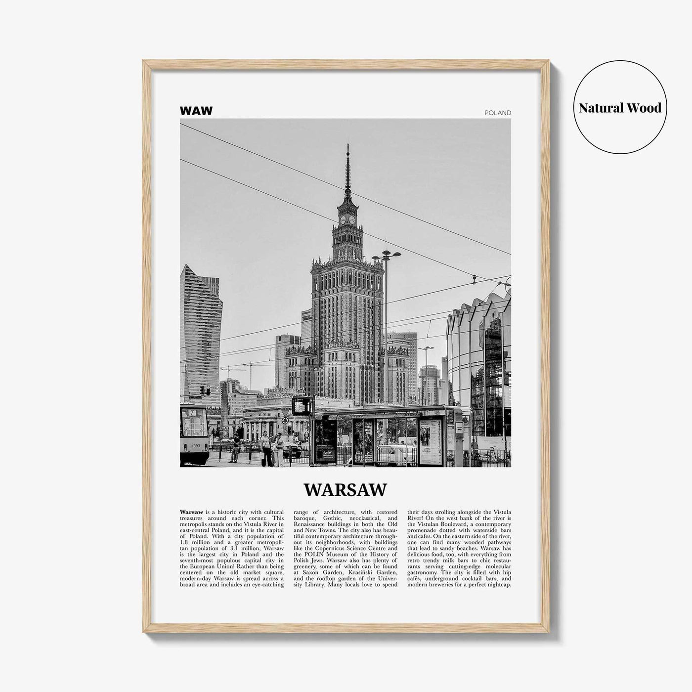 Warsaw Print Black and White, Warsaw Wall Art, Warsaw Poster, Warsaw Photo, Warsaw Wall Decor, Poland, Warszawa, Polska, Europe