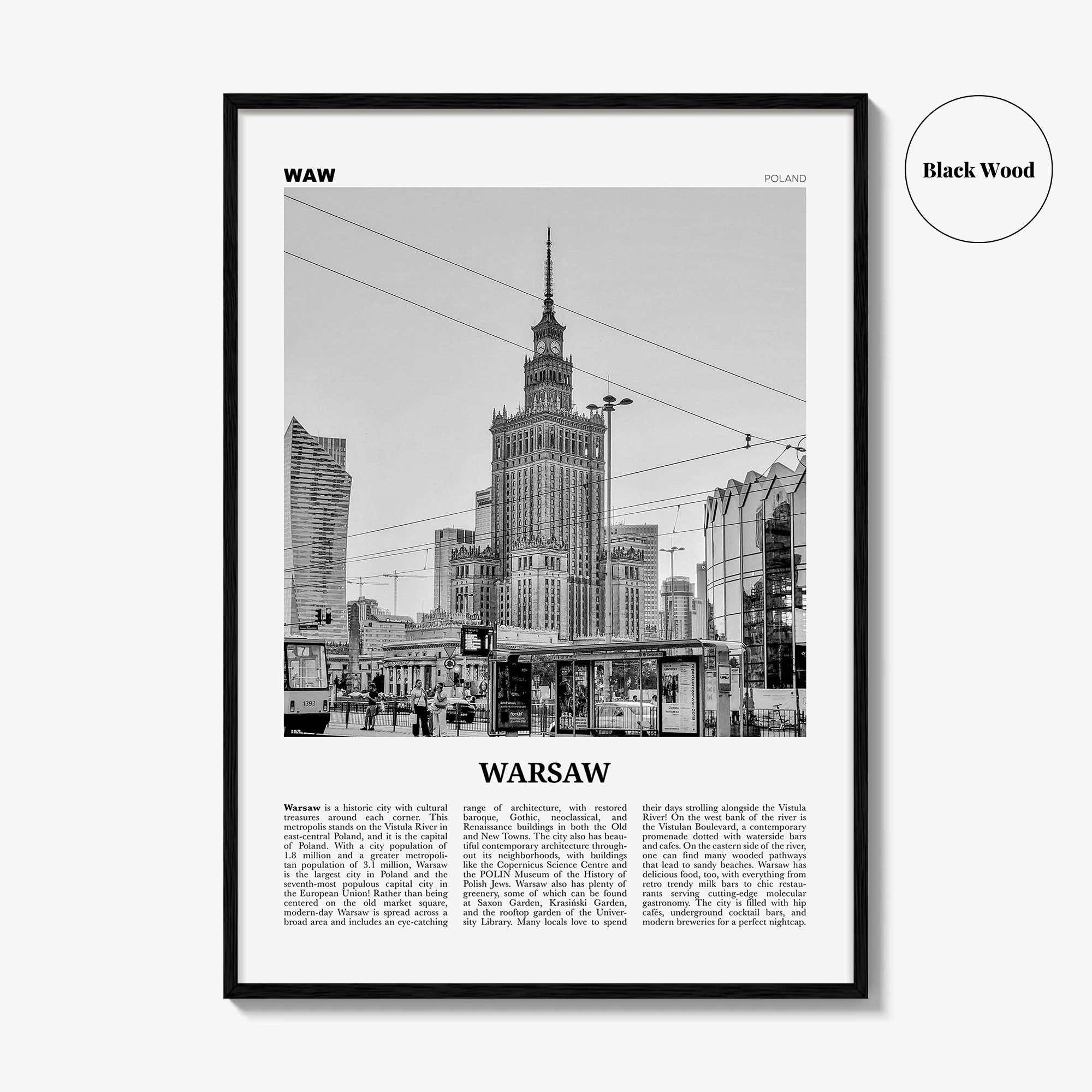 Warsaw Print Black and White, Warsaw Wall Art, Warsaw Poster, Warsaw Photo, Warsaw Wall Decor, Poland, Warszawa, Polska, Europe