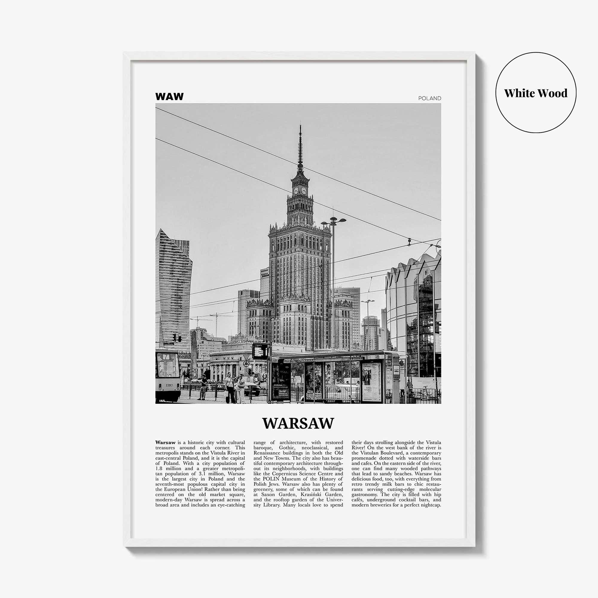 Warsaw Print Black and White, Warsaw Wall Art, Warsaw Poster, Warsaw Photo, Warsaw Wall Decor, Poland, Warszawa, Polska, Europe