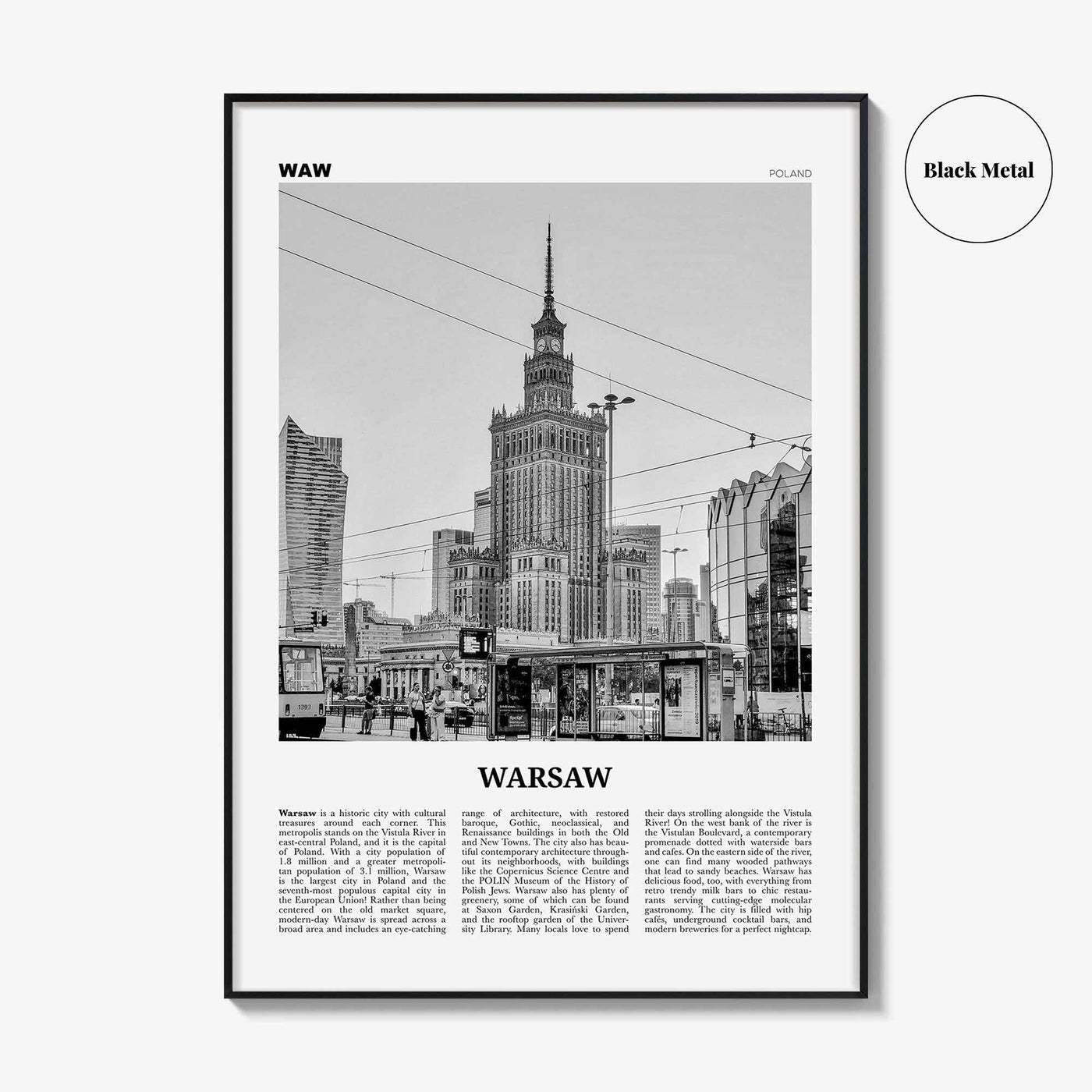 Warsaw Print Black and White, Warsaw Wall Art, Warsaw Poster, Warsaw Photo, Warsaw Wall Decor, Poland, Warszawa, Polska, Europe