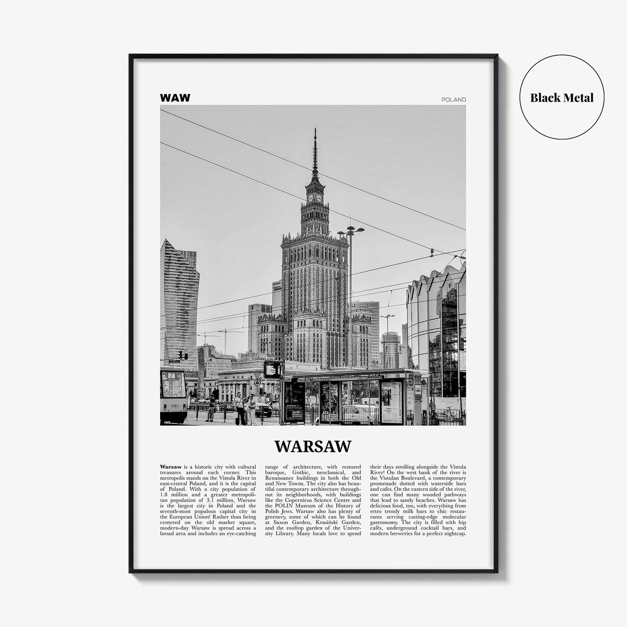 Warsaw Print Black and White, Warsaw Wall Art, Warsaw Poster, Warsaw Photo, Warsaw Wall Decor, Poland, Warszawa, Polska, Europe