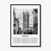 Warwick Print Black and White, Warwick Wall Art, Warwick Poster, Warwick Photo, Warwick Wall Décor, Warwickshire, England, United Kingdom