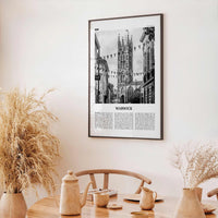 Warwick Print Black and White, Warwick Wall Art, Warwick Poster, Warwick Photo, Warwick Wall Décor, Warwickshire, England, United Kingdom