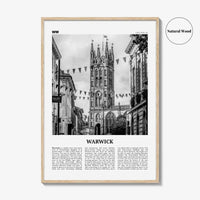 Warwick Print Black and White, Warwick Wall Art, Warwick Poster, Warwick Photo, Warwick Wall Décor, Warwickshire, England, United Kingdom
