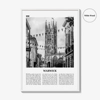 Warwick Print Black and White, Warwick Wall Art, Warwick Poster, Warwick Photo, Warwick Wall Décor, Warwickshire, England, United Kingdom