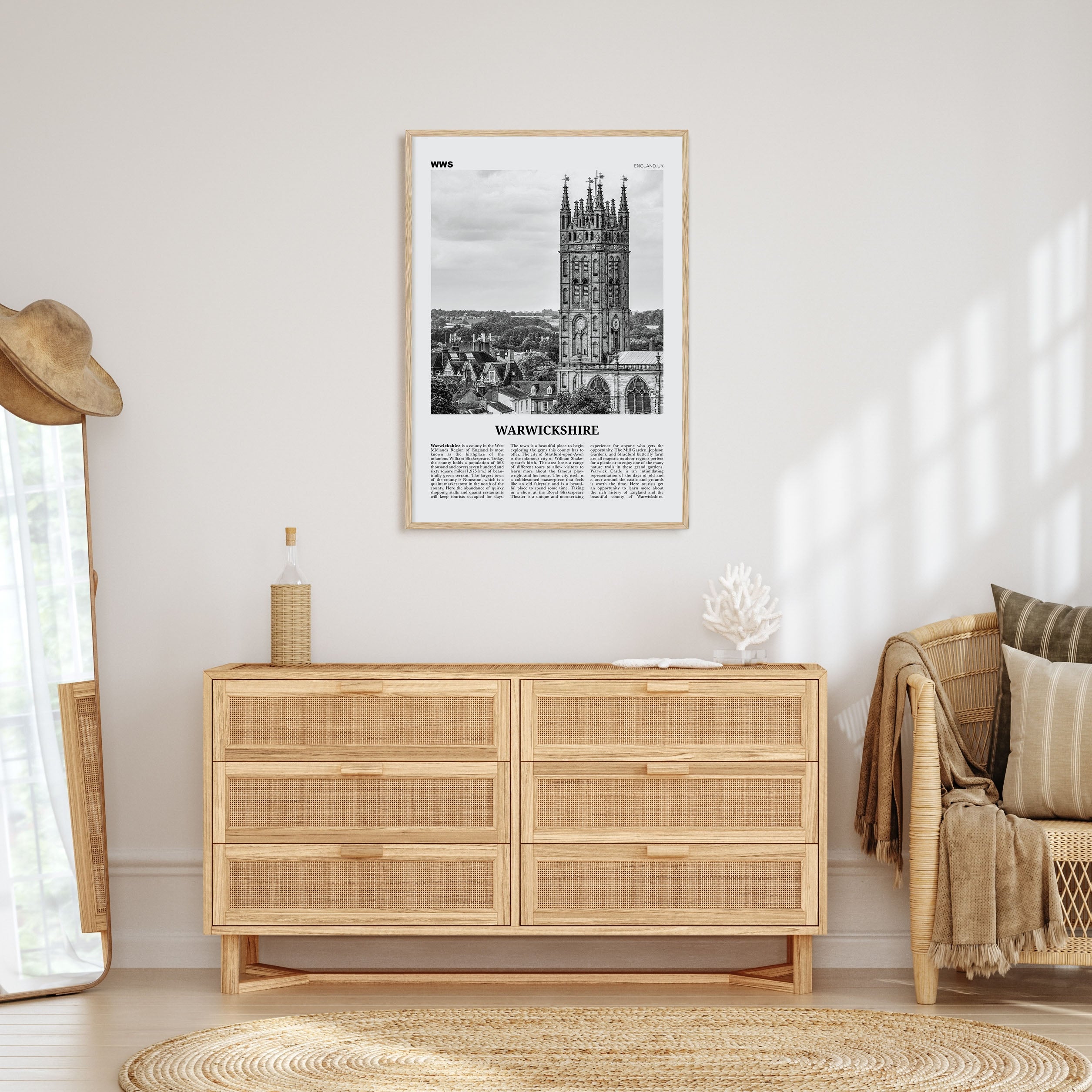 Warwickshire Travel B&W Poster