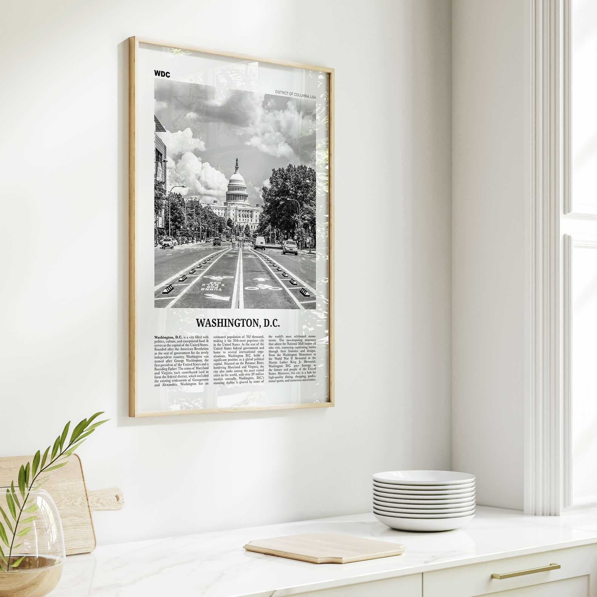 Washington DC Print Black and White No 1, Washington Wall Art, Washington, District of Columbia, USA, United States, North America