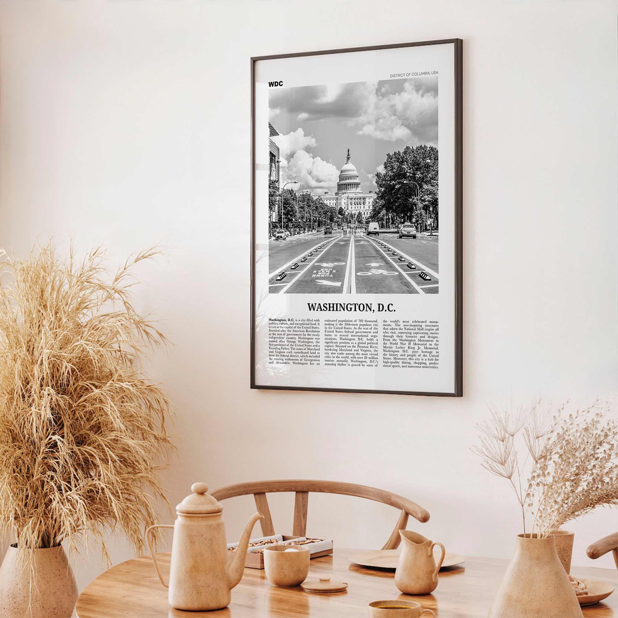Washington DC Print Black and White No 1, Washington Wall Art, Washington, District of Columbia, USA, United States, North America