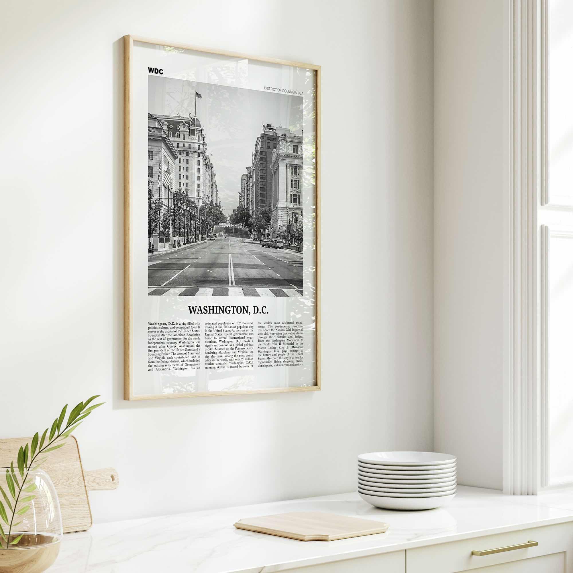 Washington DC Print Black and White No 2, Washington Wall Art, Washington, District of Columbia, USA, United States, North America