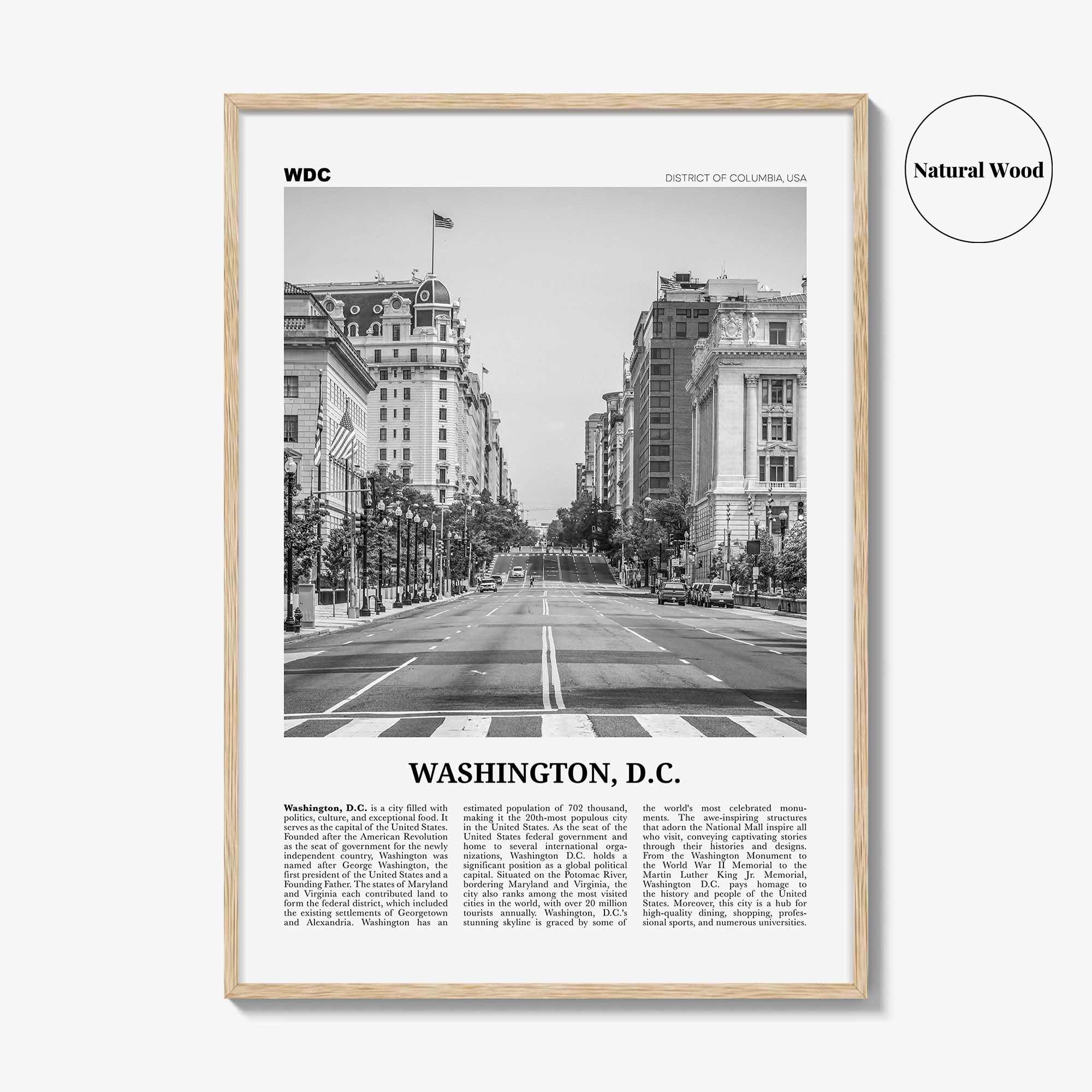 Washington DC Print Black and White No 2, Washington Wall Art, Washington, District of Columbia, USA, United States, North America