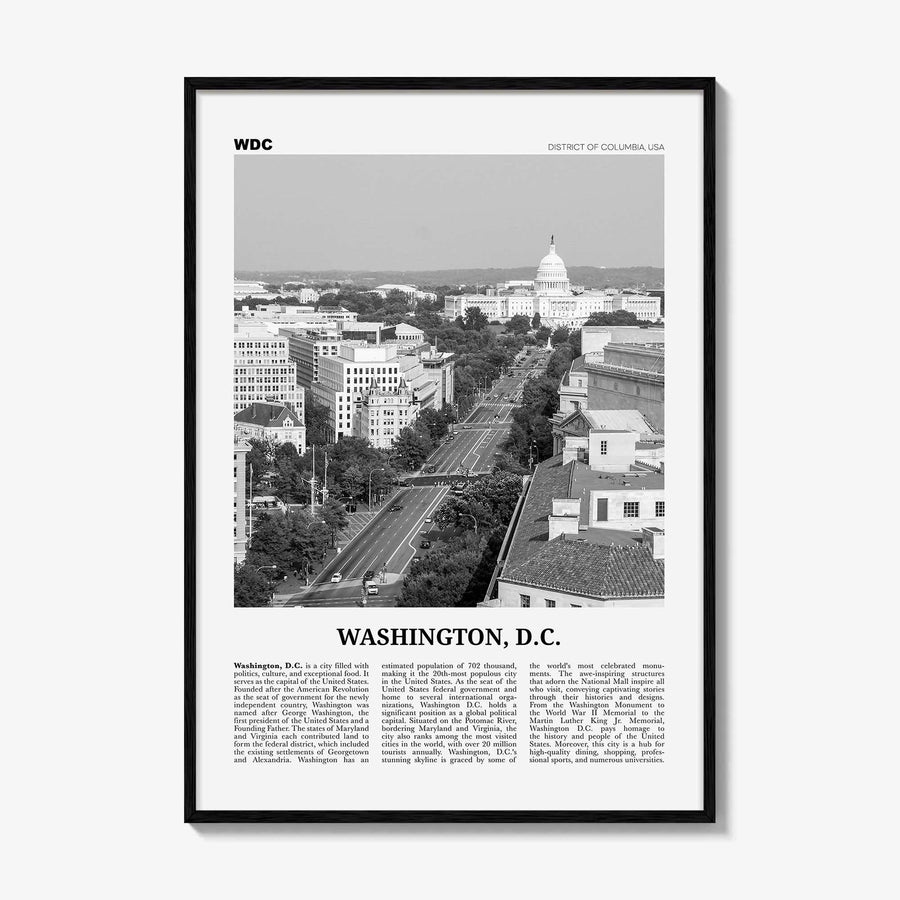 Washington DC Print Black and White No 3, Washington Wall Art, Washington, District of Columbia, USA, United States, North America