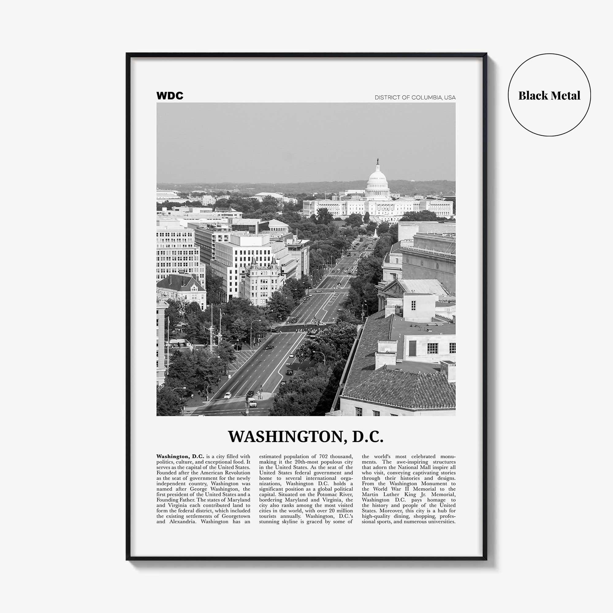 Washington DC Print Black and White No 3, Washington Wall Art, Washington, District of Columbia, USA, United States, North America