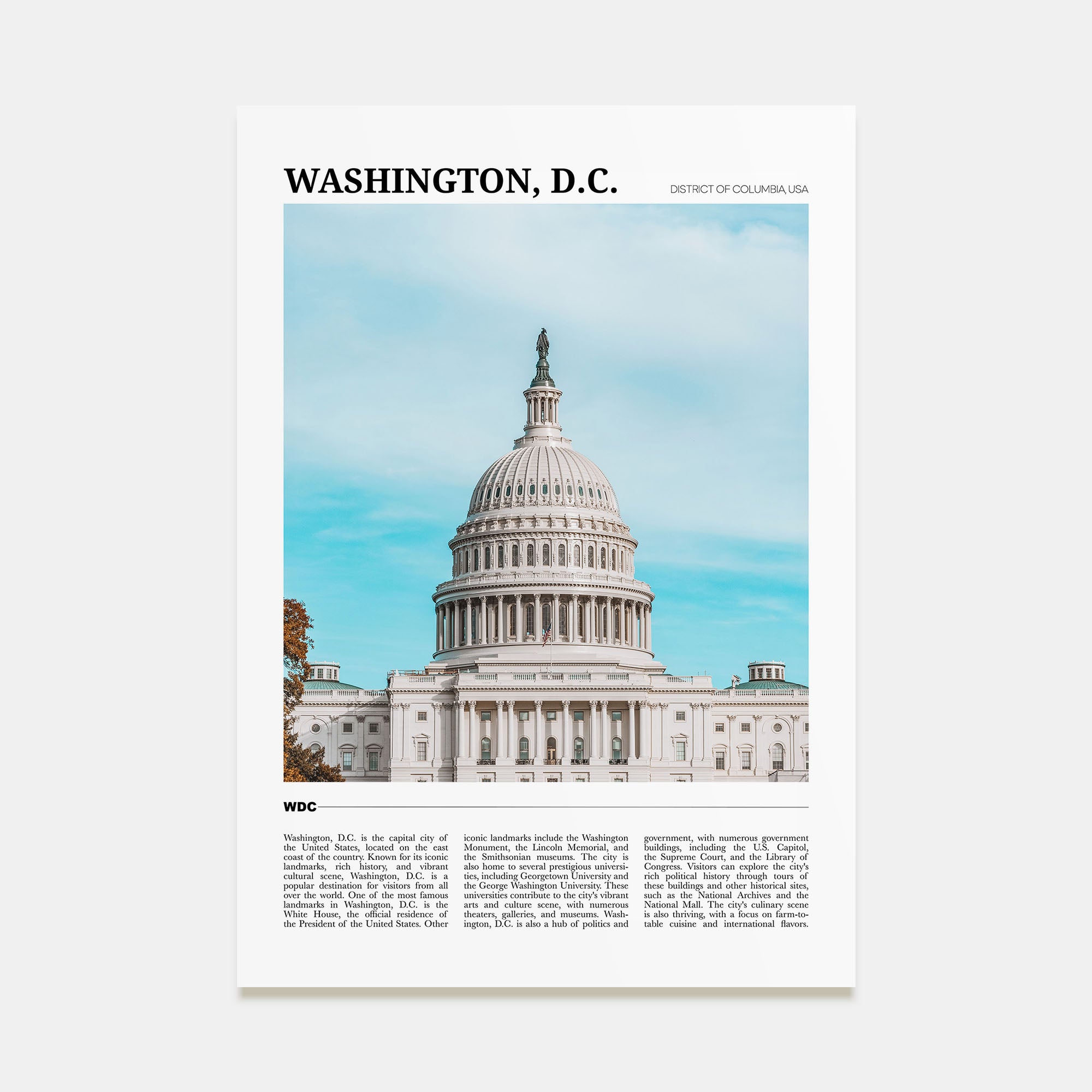 Washington, D.C. Travel Color No 1 Poster