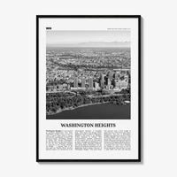 Washington Heights Print Black and White, Washington Heights Wall Art, Washington Heights Poster, Washington Heights Photo, New York, USA