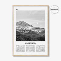 Washington State Print Black and White No 1, Washington State Wall Art, Washington Poster, USA, United States, North America