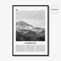 Washington State Print Black and White No 1, Washington State Wall Art, Washington Poster, USA, United States, North America