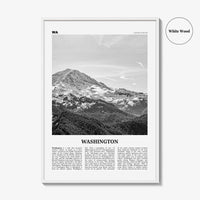 Washington State Print Black and White No 1, Washington State Wall Art, Washington Poster, USA, United States, North America