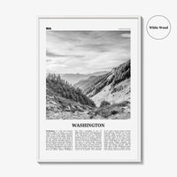Washington State Print Black and White No 2, Washington State Wall Art, Washington Poster, USA, United States, North America
