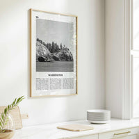 Washington State Print Black and White No 3, Washington Art, Washington Poster, Washington Photo, Washington Décor, Washington Map
