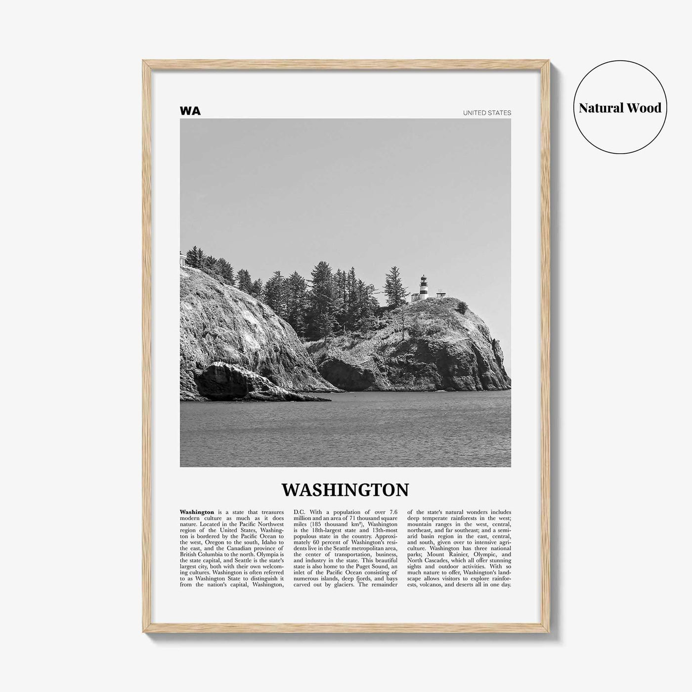 Washington State Print Black and White No 3, Washington Art, Washington Poster, Washington Photo, Washington Décor, Washington Map