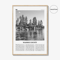 Washoe County Print Black and White, Washoe County Wall Art, Washoe County Poster, Washoe Photo, Washoe Wall Décor, Washoe County Map,