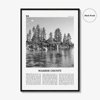 Washoe County Print Black and White, Washoe County Wall Art, Washoe County Poster, Washoe Photo, Washoe Wall Décor, Washoe County Map,