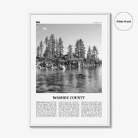 Washoe County Print Black and White, Washoe County Wall Art, Washoe County Poster, Washoe Photo, Washoe Wall Décor, Washoe County Map,