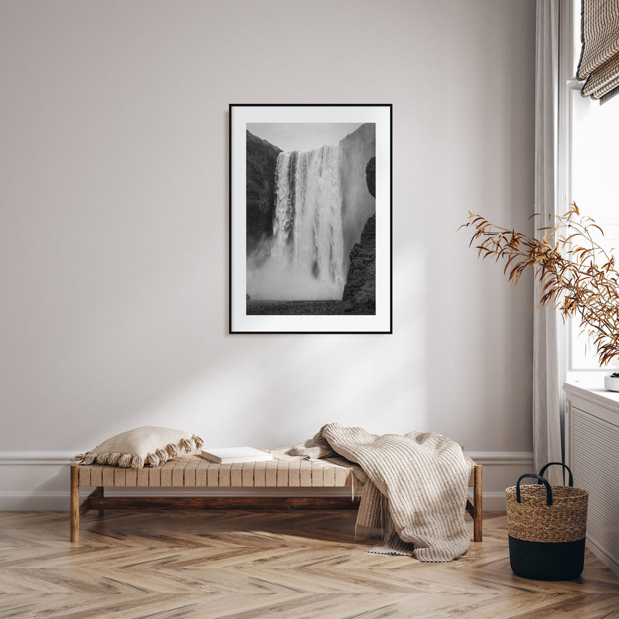 Waterfall Photo B&W No 1 Poster