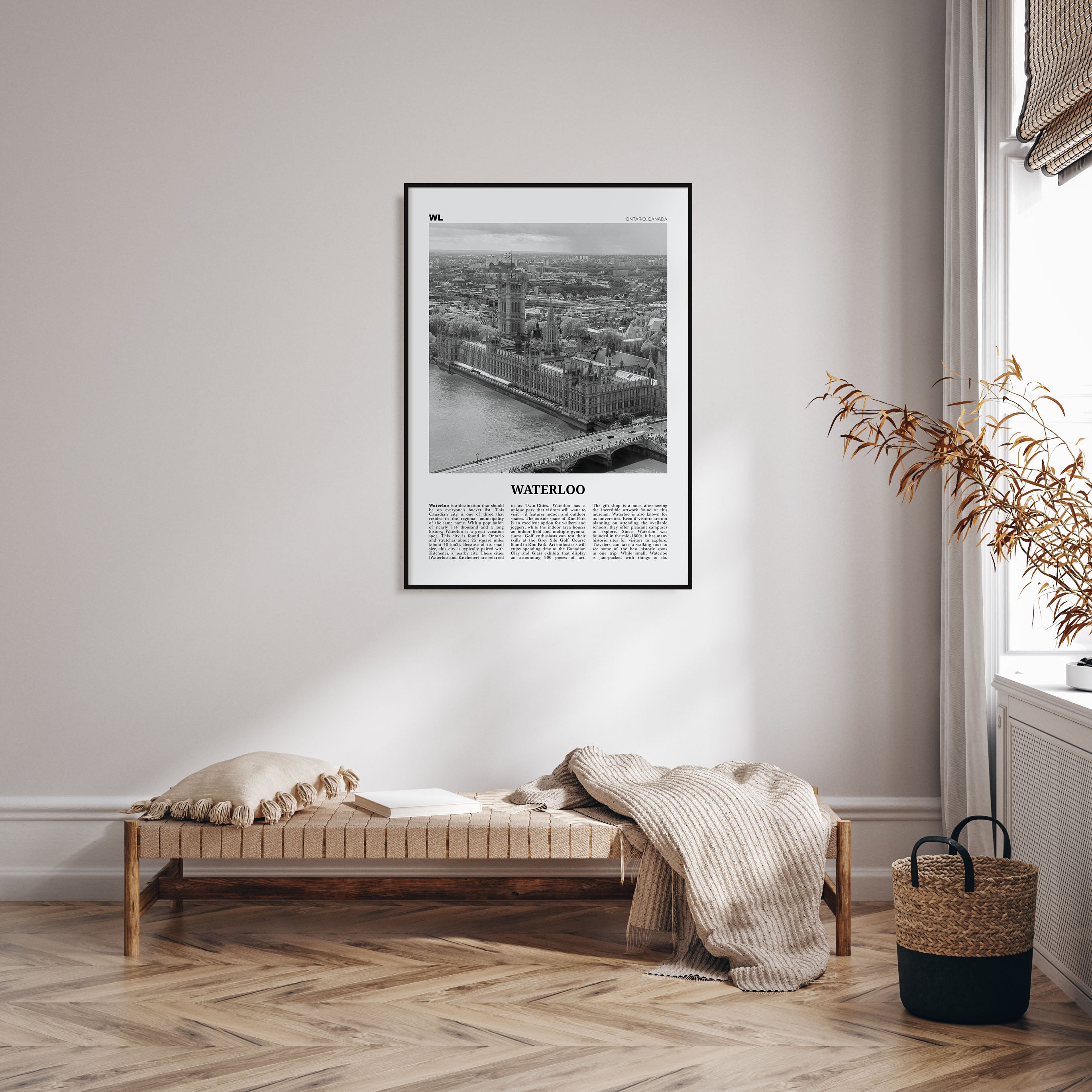 Waterloo Travel B&W Poster
