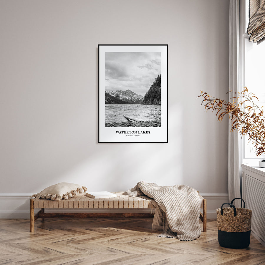 Waterton Lakes National Park Portrait B&W Poster