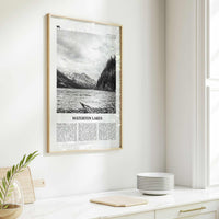 Waterton Lakes National Park Print Black and White, Waterton Lakes Wall Art, Waterton Lakes Poster, Waterton Lakes Photo, Canada