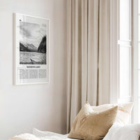 Waterton Lakes National Park Print Black and White, Waterton Lakes Wall Art, Waterton Lakes Poster, Waterton Lakes Photo, Canada
