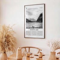 Waterton Lakes National Park Print Black and White, Waterton Lakes Wall Art, Waterton Lakes Poster, Waterton Lakes Photo, Canada