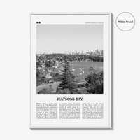 Watsons Bay Print Black and White, Watsons Bay Wall Art, Watsons Bay Poster, Watsons Bay Photo, Watsons Bay Wall Décor, Watsons Bay Map,