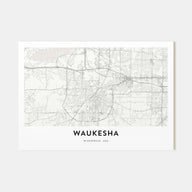 Waukesha Map Landscape Poster
