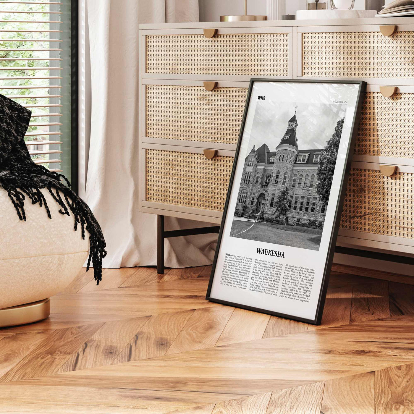 Waukesha Print Black and White, Waukesha Wall Art, Waukesha Poster, Waukesha Photo, Waukesha Map, Waukesha Wall Decor, Wisconsin, USA