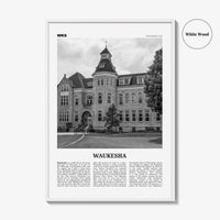 Waukesha Print Black and White, Waukesha Wall Art, Waukesha Poster, Waukesha Photo, Waukesha Map, Waukesha Wall Decor, Wisconsin, USA