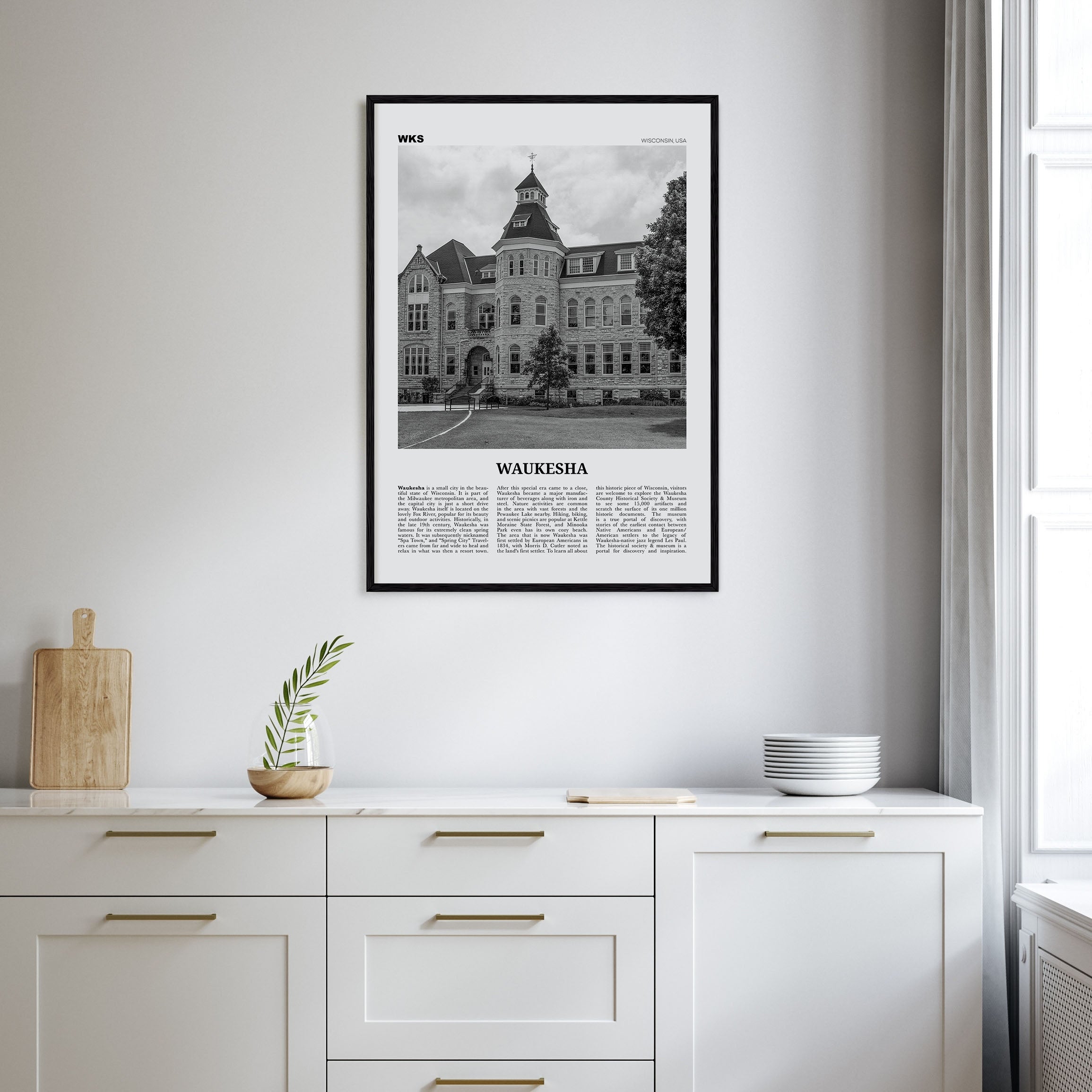 Waukesha Travel B&W Poster