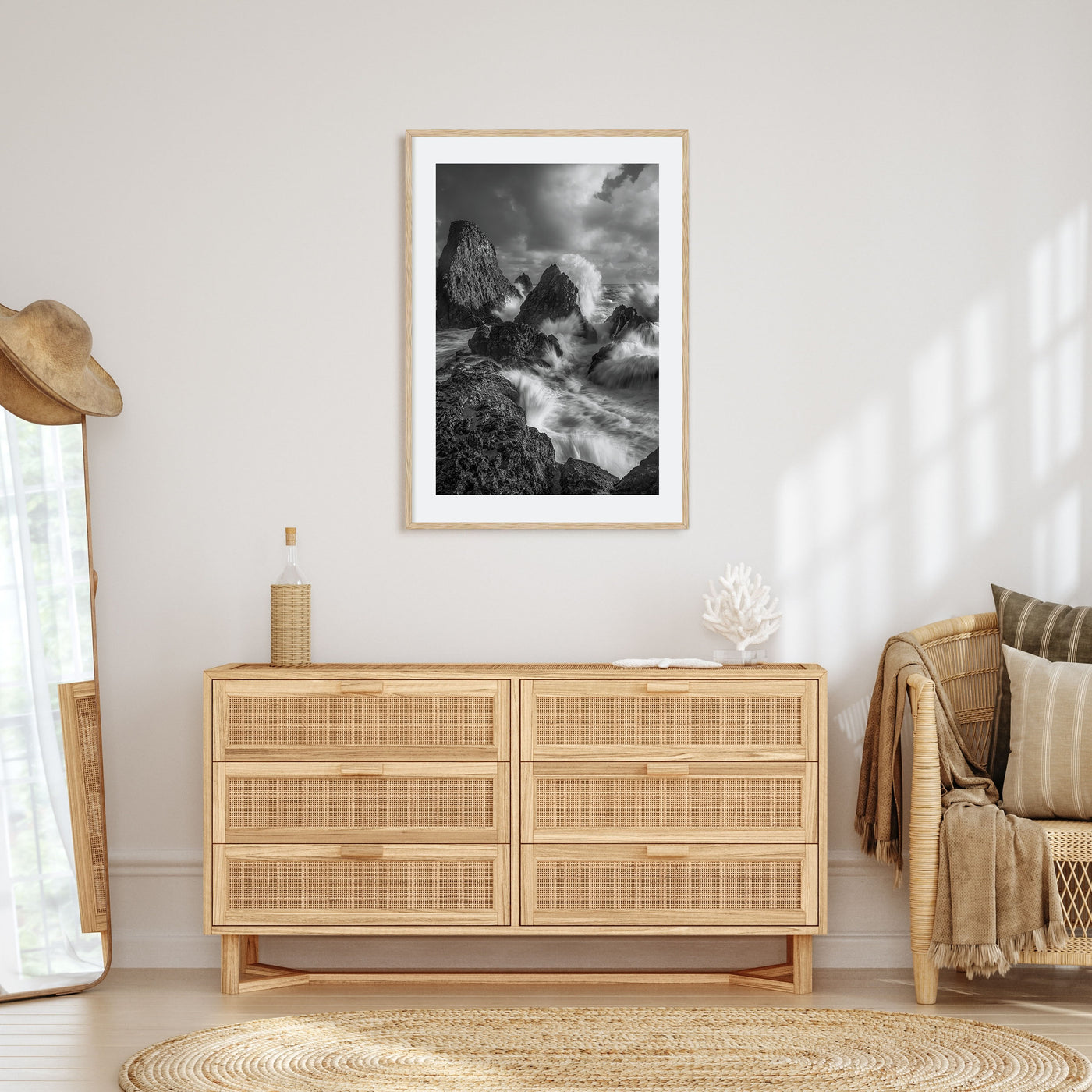 Waves Crashing Photo B&W No 2 Poster