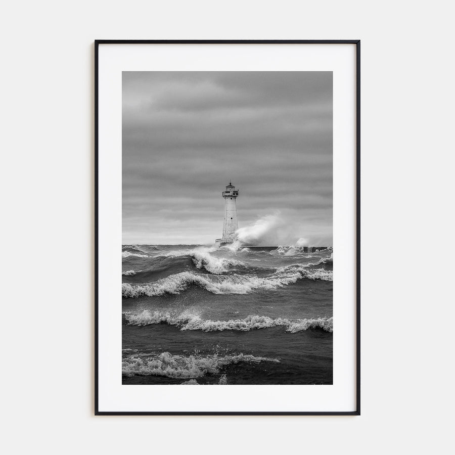 Waves Crashing Photo B&W No 3 Poster