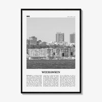 Weehawken Print Black and White, Weehawken Wall Art, Weehawken Poster, Weehawken Photo, Weehawken Wall Décor, Weehawken Map, New Jersey, USA