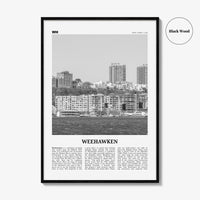 Weehawken Print Black and White, Weehawken Wall Art, Weehawken Poster, Weehawken Photo, Weehawken Wall Décor, Weehawken Map, New Jersey, USA