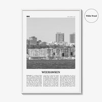 Weehawken Print Black and White, Weehawken Wall Art, Weehawken Poster, Weehawken Photo, Weehawken Wall Décor, Weehawken Map, New Jersey, USA