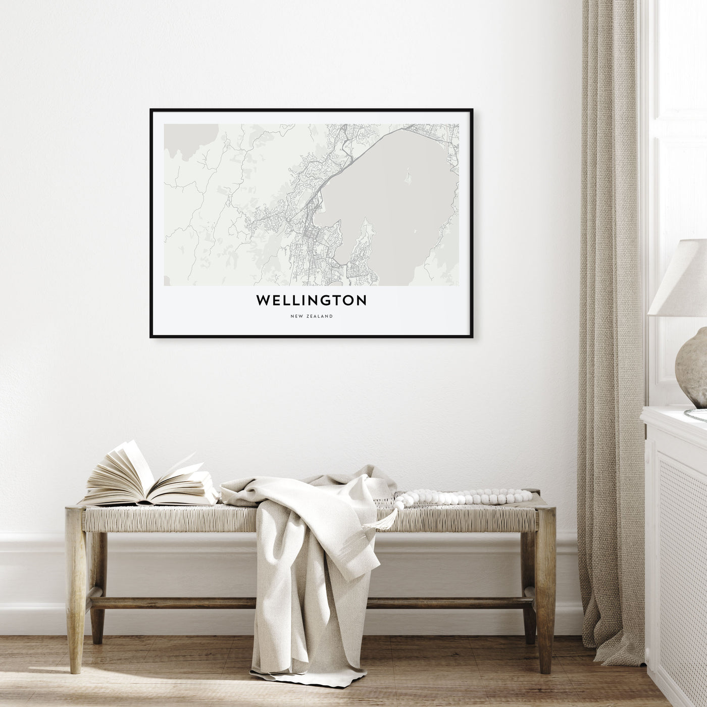 Wellington Map Landscape Poster