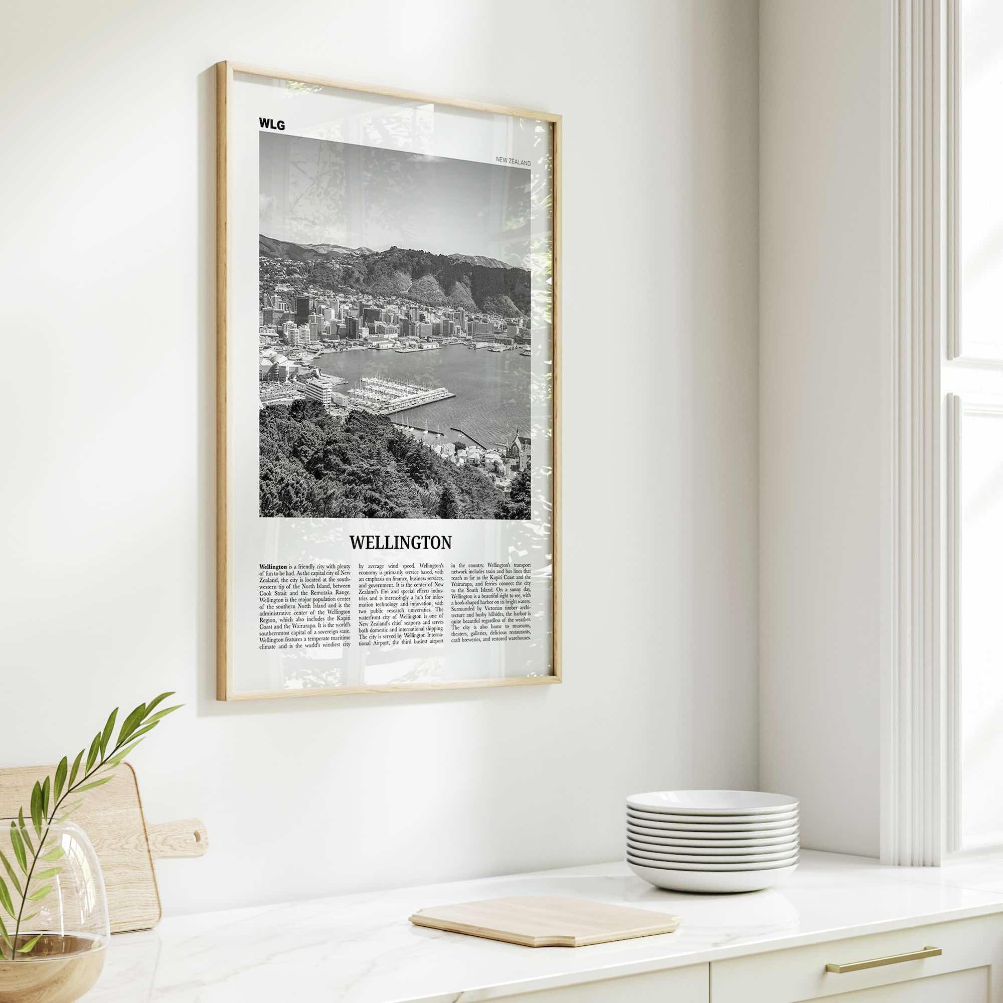 Wellington Print Black and White No 1, Wellington Wall Art, Wellington Poster, Wellington Photo, Wellington Wall Decor, New Zealand, Oceania